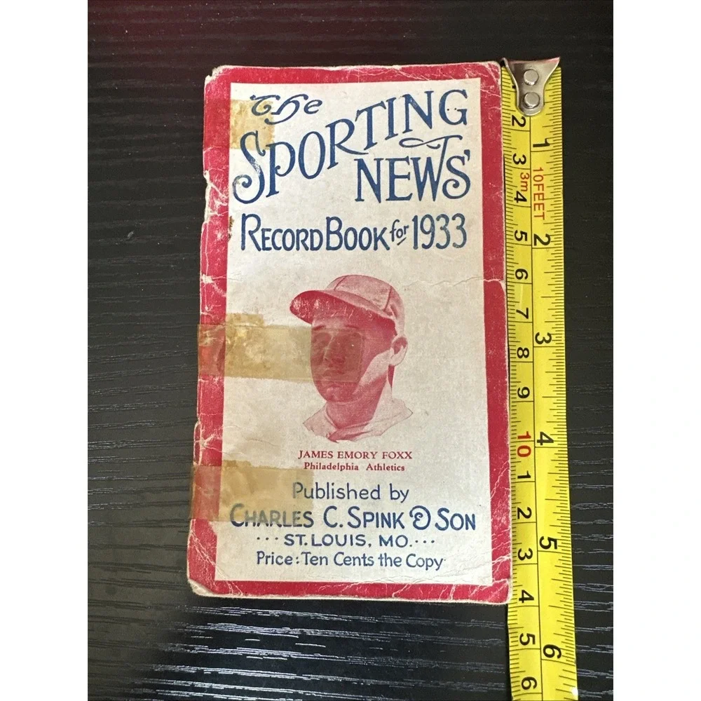 1933 SPORTING NEWS BASEBALL‎ RECORD BOOK JAMES FOXX PHILADELPHIA ATHLETICS